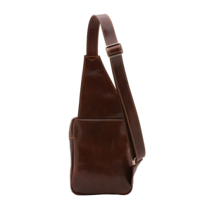 Borsa a tracolla uomo in vera pelle - Modello False - Made in Italy - 17.0 x 23.0 x 4.0 cm