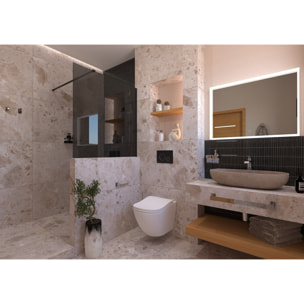 Infinitio mitigeur de lavabo haut sans vidage, chrome SATBSINF285 avec une garantie de 5 ans