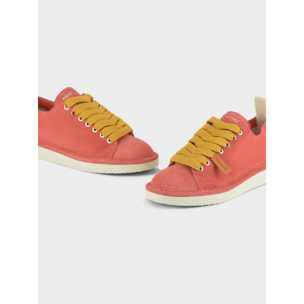 ZAPATO CON CORDONES MUJER P01 DE ANTE BUBBLEGUM AMARILLO