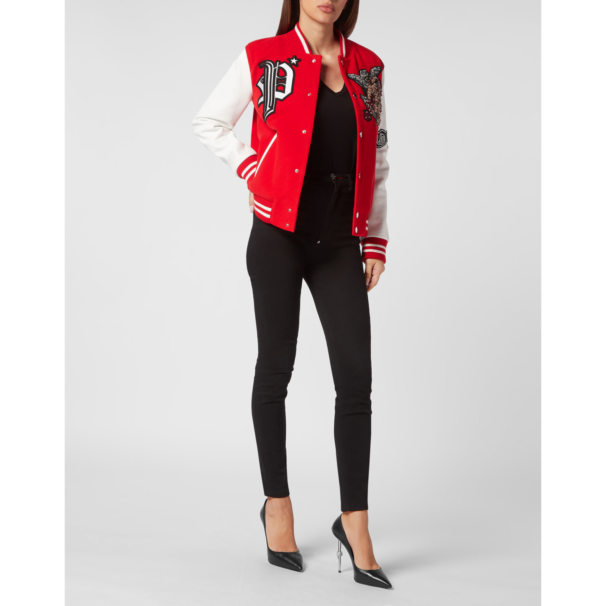 PHILIPP PLEIN Bomber de cuero LOVE