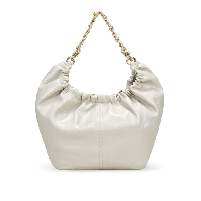 Bolso de hombre beige con cadena