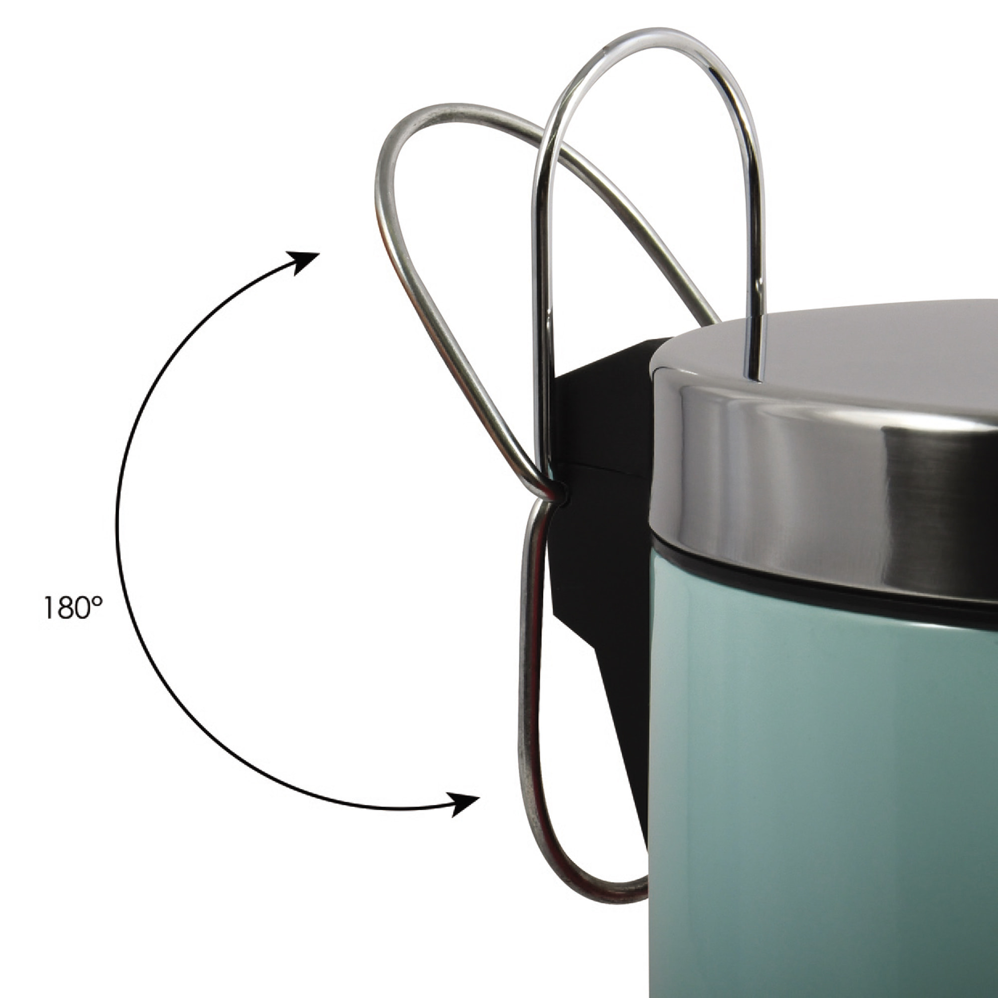 Cubo de basura con pedal MSV "Brest" 3 litros de acero inoxidable en color verde Ø25 x 17 cm