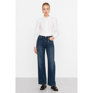 Kocca - Blusa da donna con colletto, bottoni e maniche lunghe Donna