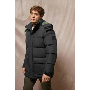 Chaqueta negra Midtown de capucha desmontable y detalles Polo Club