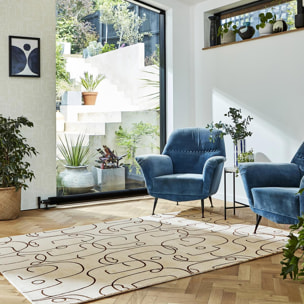 Tapis salon et chambre fait à la main en laine motif abstrait CHICDOUN