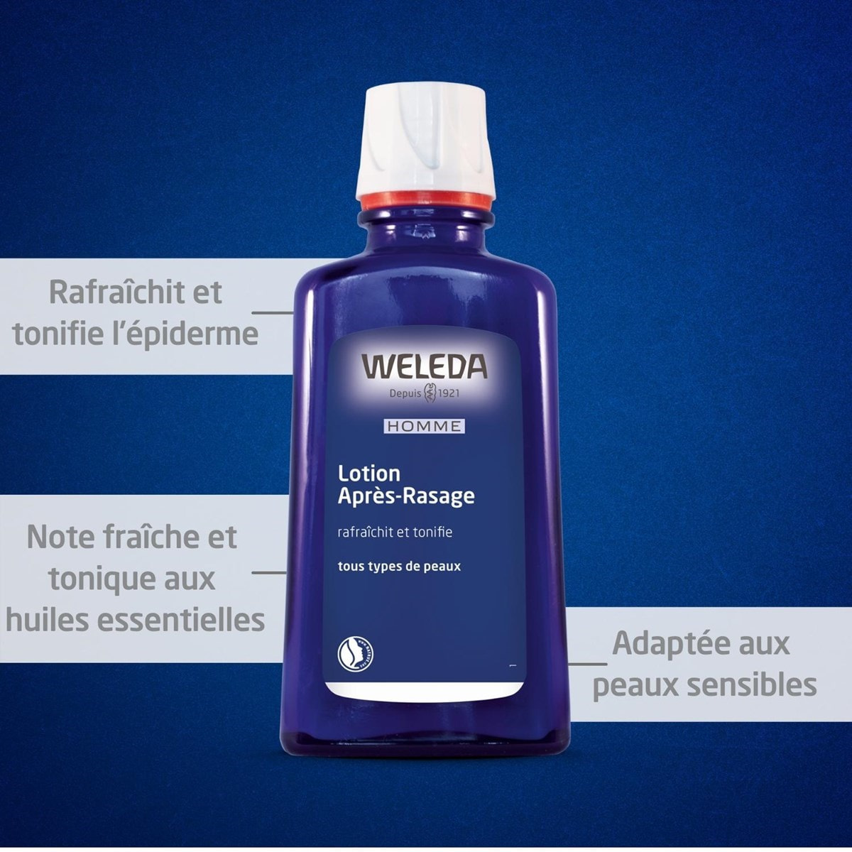 WELEDA - Duo Lotion Après-Rasage  - Rafraîchit et tonifie - Vegan* - Certifié Natrue**-  Flacon 100 ml  x 2