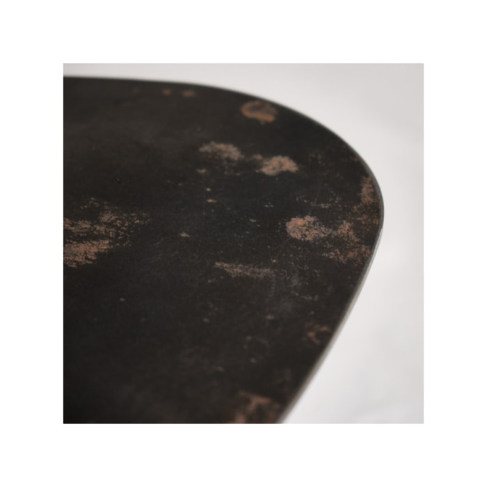 Table basse triangulaire en métal gris anthracite - 40 cm - PEGGY