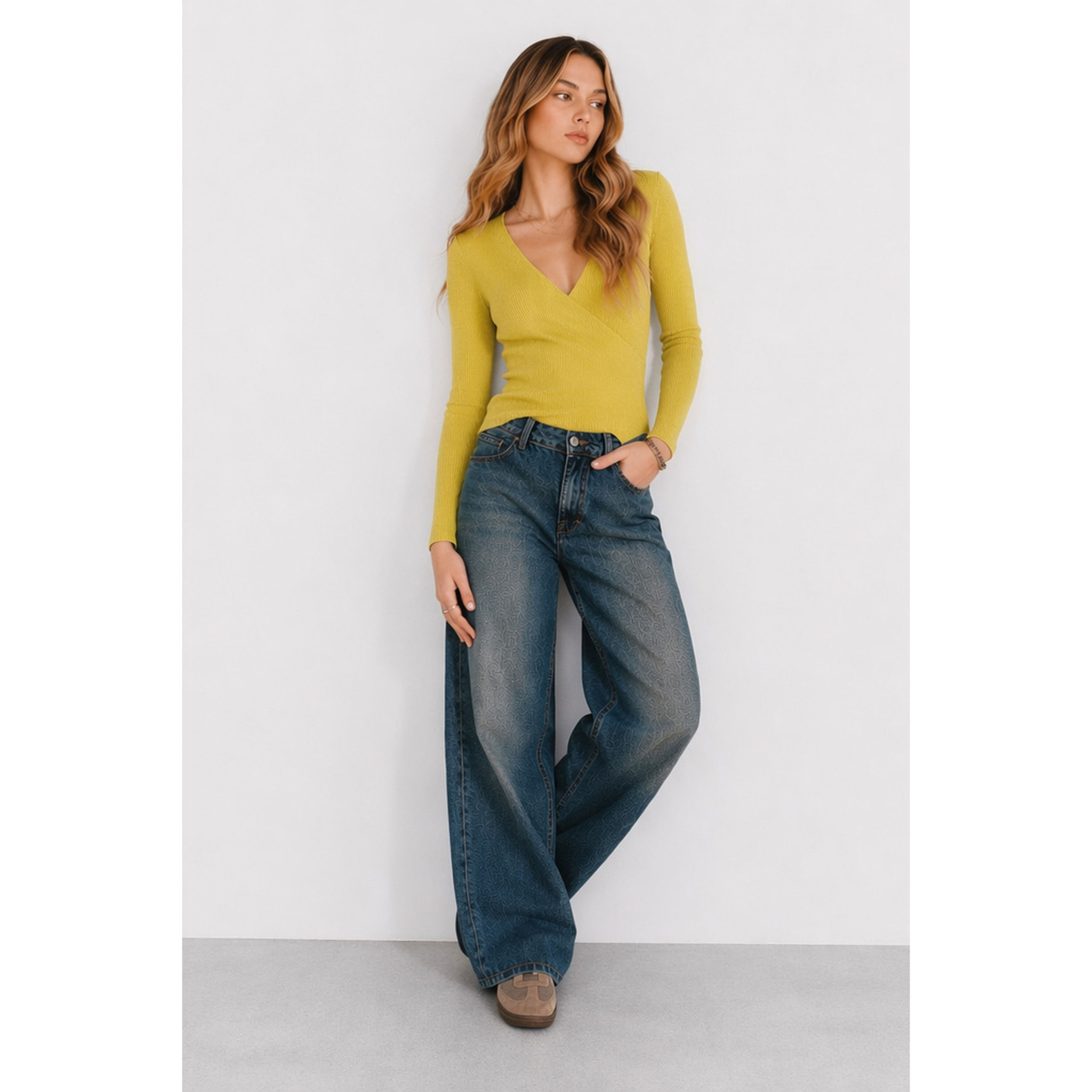 Kocca - Jeans da donna a vita alta e gamba larga con cinque tasche Donna