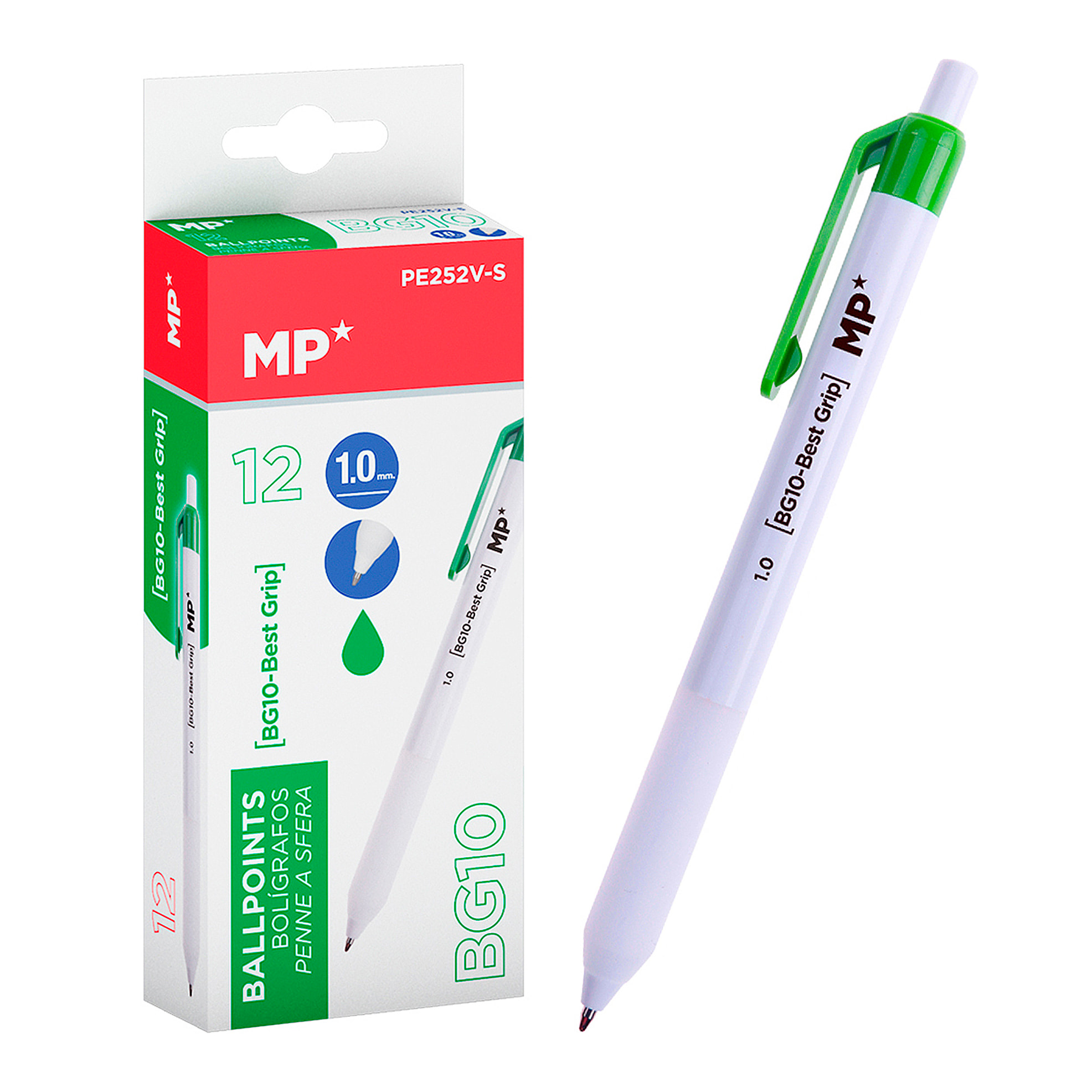 PACK 12 BOLÍGRAFOS 1.0 mm VERDE