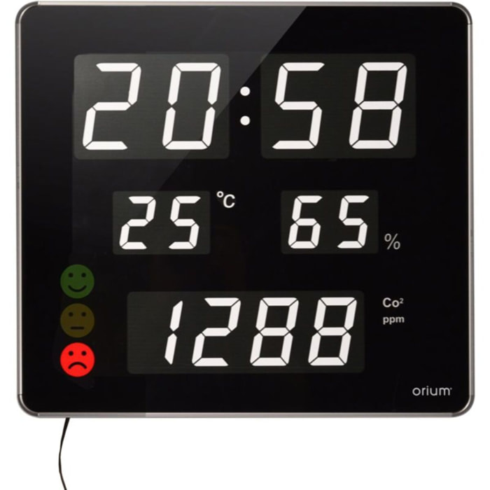 Capteur qualité de l'air ORIUM Mesureur de CO2 & horloge Quaelis 18