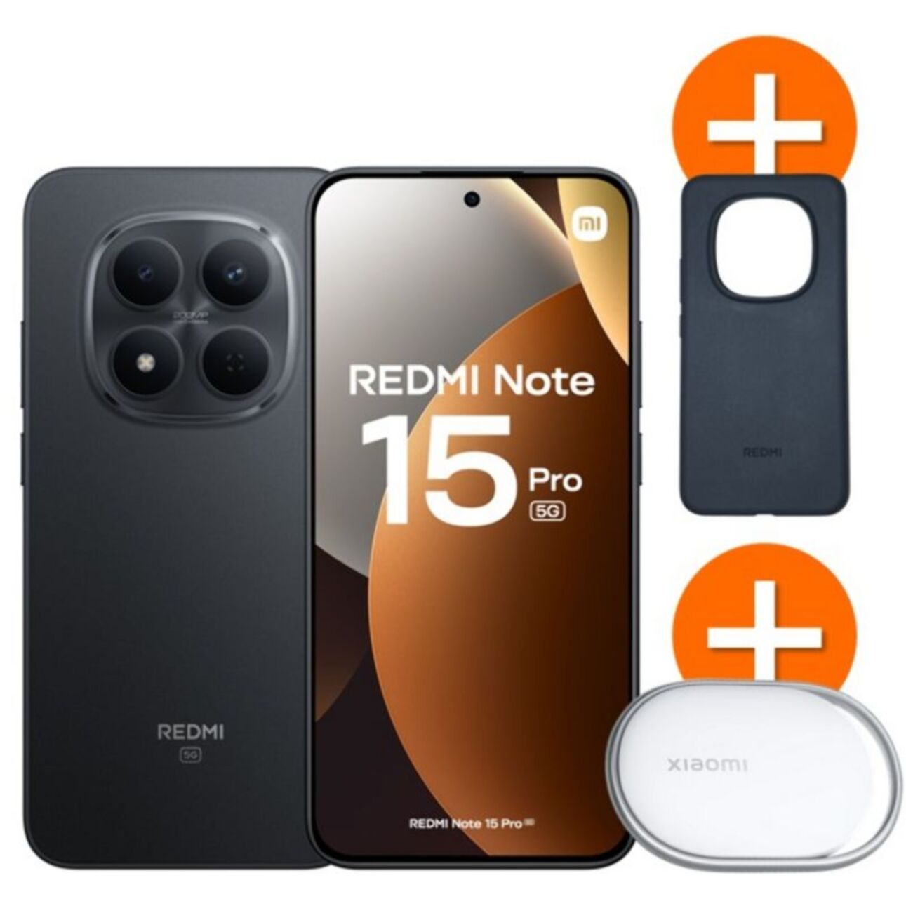 Smartphone XIAOMI Pack Redmi Note 15 Pro 5G 256Go Noir + Tag + Coque