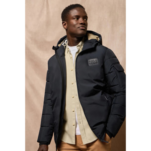 Chaqueta St Moritz azul marino acolchada de capucha fija y detalles Polo Club