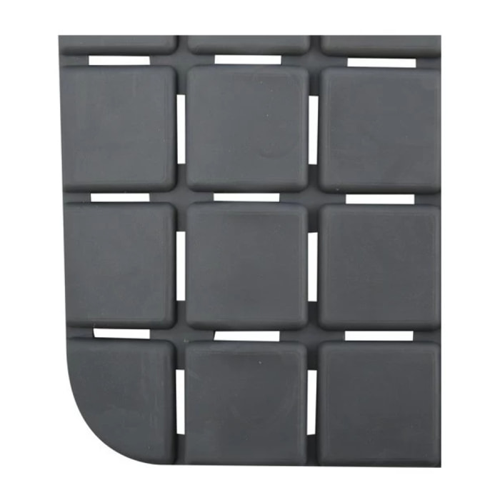 Tapis Fond de douche antidérapant Caoutchouc QUADRO 54x54cm Gris MSV