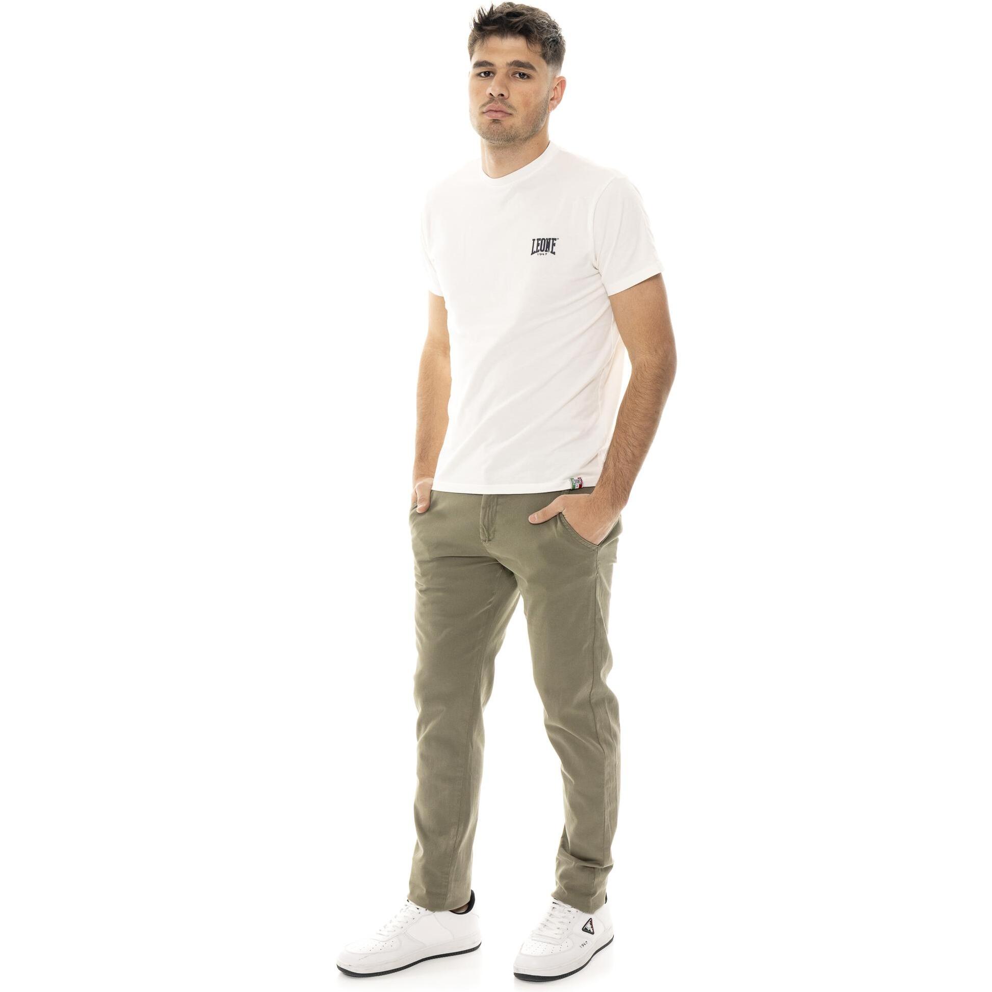 Pantalón chino de hombre Leone Easy de sarga con trabillas
