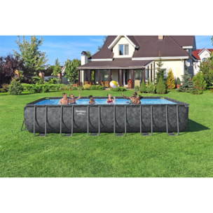 Bestway Piscine hors sol tubulaire rectangulaire Bestway APX 365 - 732 x 366 x 132 cm gris foncé
