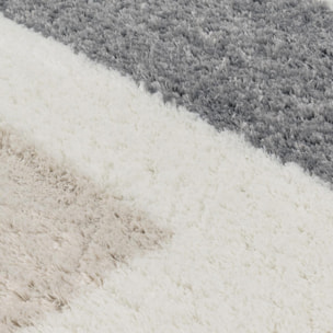 Tapis shaggy tissé motif géométrique BUHU