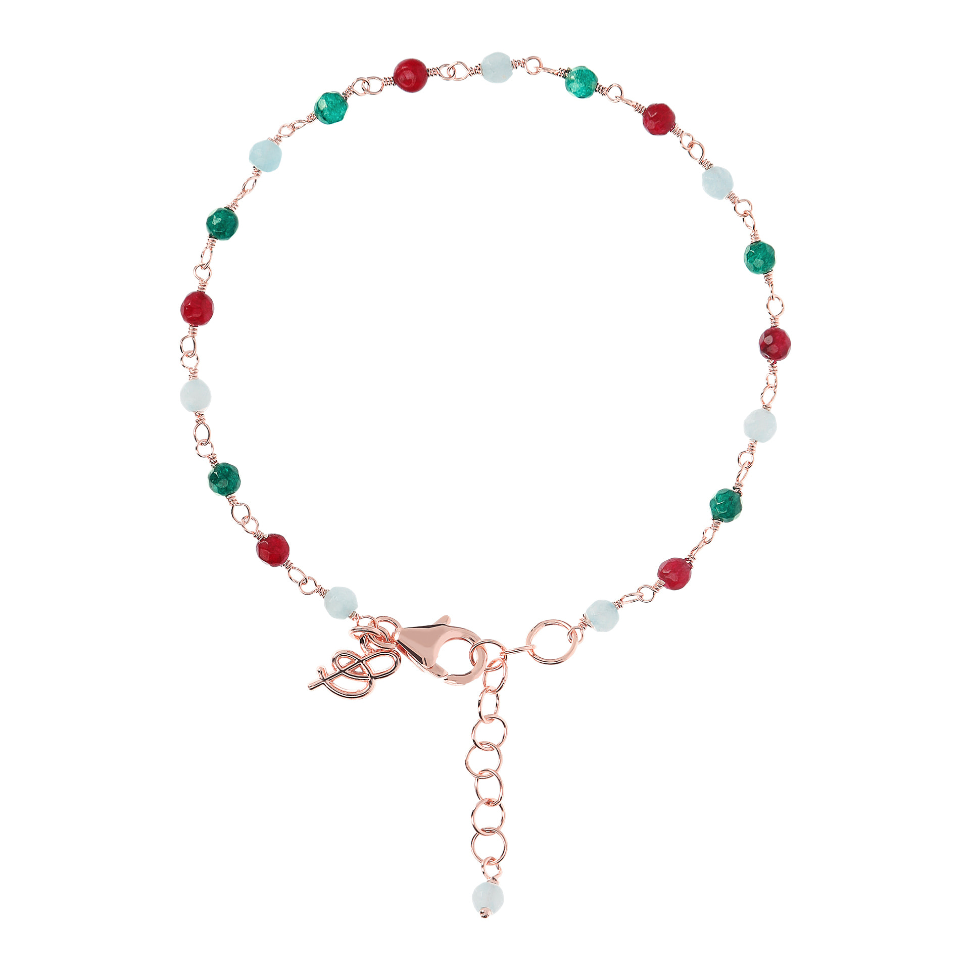 Bracciale Rosario con Pietra Naturale Quarzo Multicolore