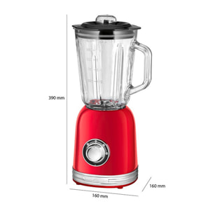 Blender Mixeur 1,5L vintage Proficook PC-UM 1195 Rouge