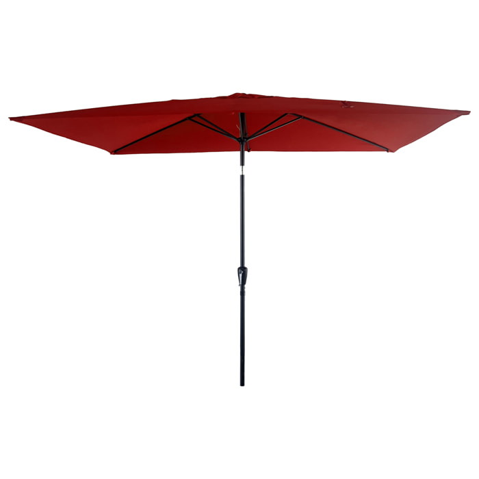 Parasol droit HAPUNA rectangulaire - Rouge