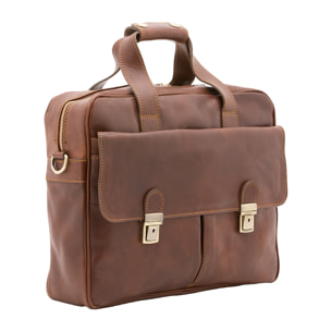 Borsa a mano  unisex In Vera pelle Made in Italy 38x36x10 cm