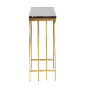 Consola Metal Marmol Negro 104x30x79 Cm