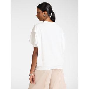 Elena Mirò - T-shirt in cotone stampata - Bianco