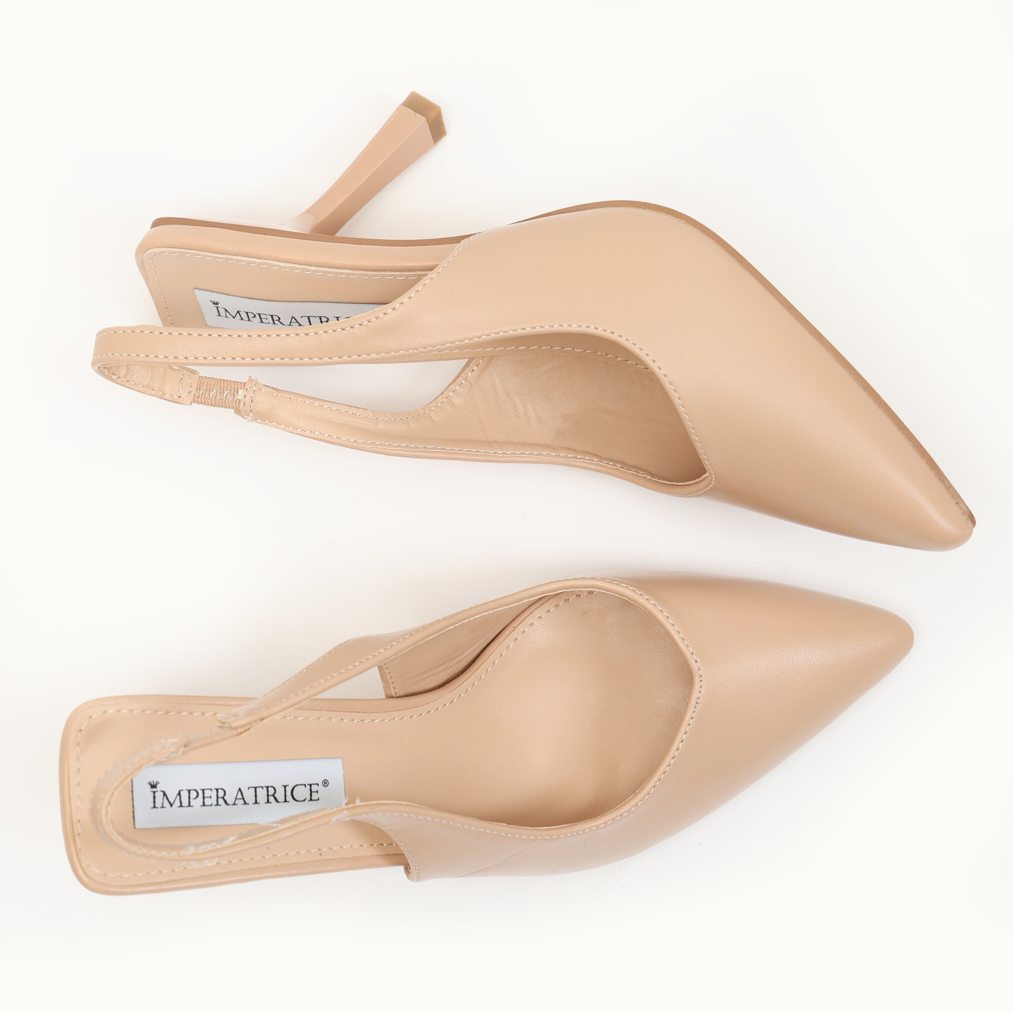 Dècolletè slingback in simil pelle