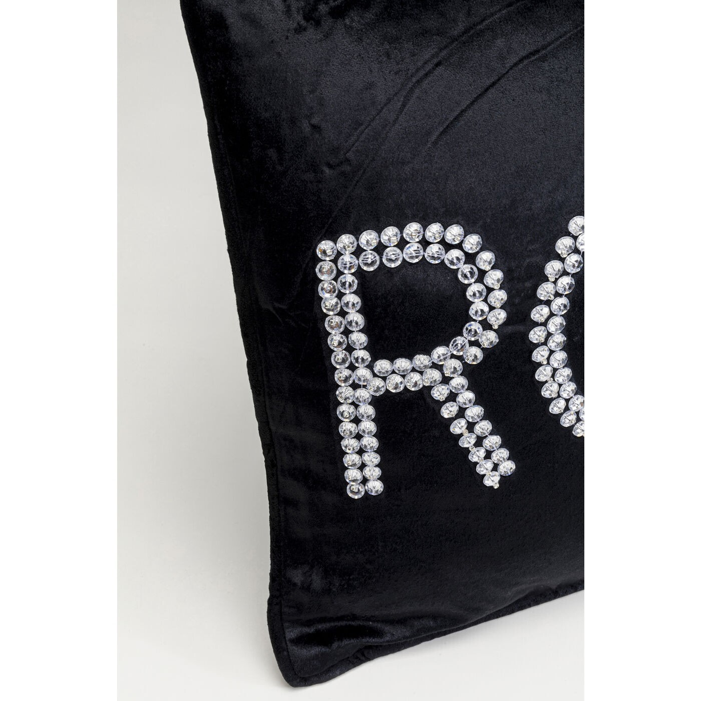 Coussin Beads Rockstar noir Kare Design