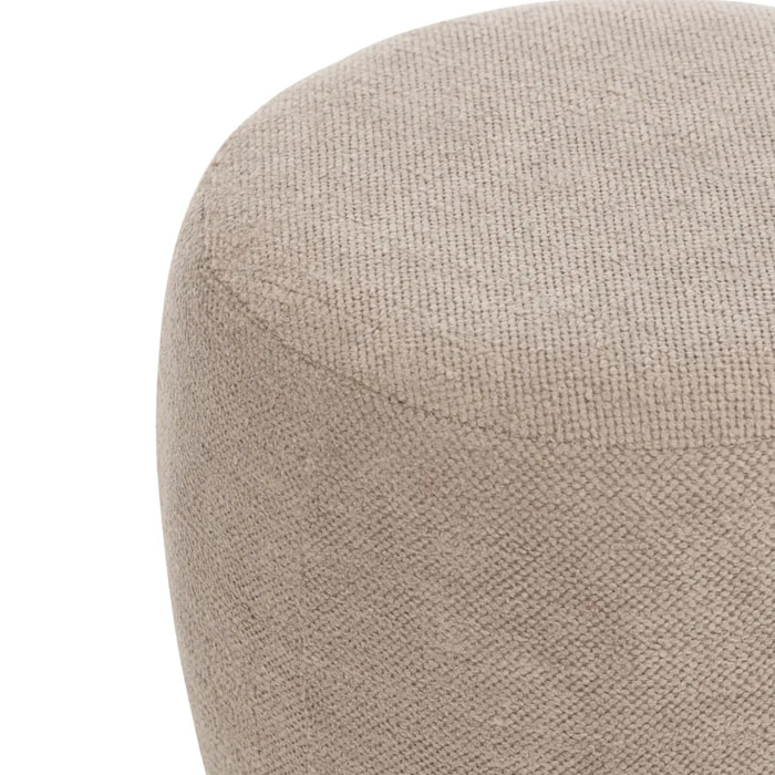 Pouf bouclette Amea gris taupe D39cm