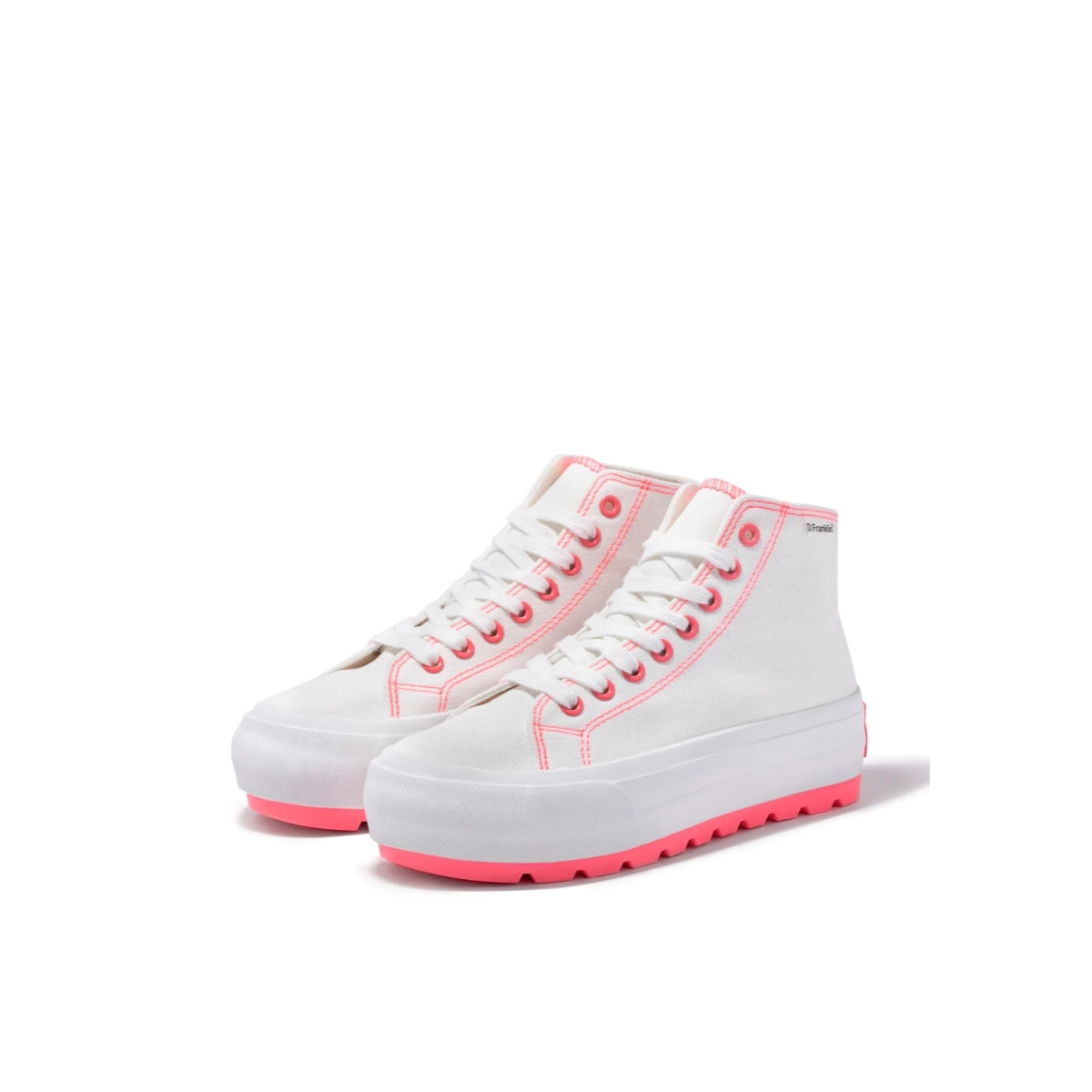 Zapatillas Altas de Mujer One Way Track Canvas Basic Blanco / Fucsia D.Franklin