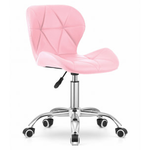 Sedia da ufficio girevole Avola in ecopelle rosa