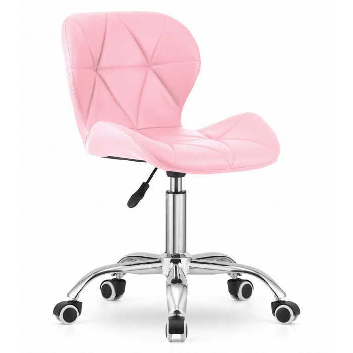 Sedia da ufficio girevole Avola in ecopelle rosa