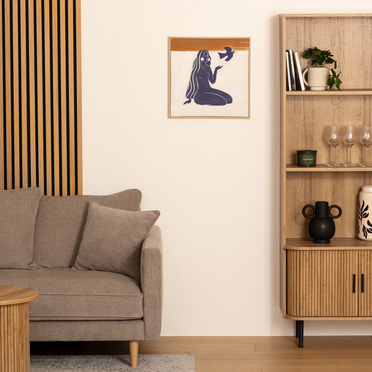 Toile imprimée "Melody" 45x45cm bleu