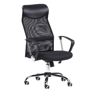 Silla de oficina Mega Negro Polipiel - Negro 3D