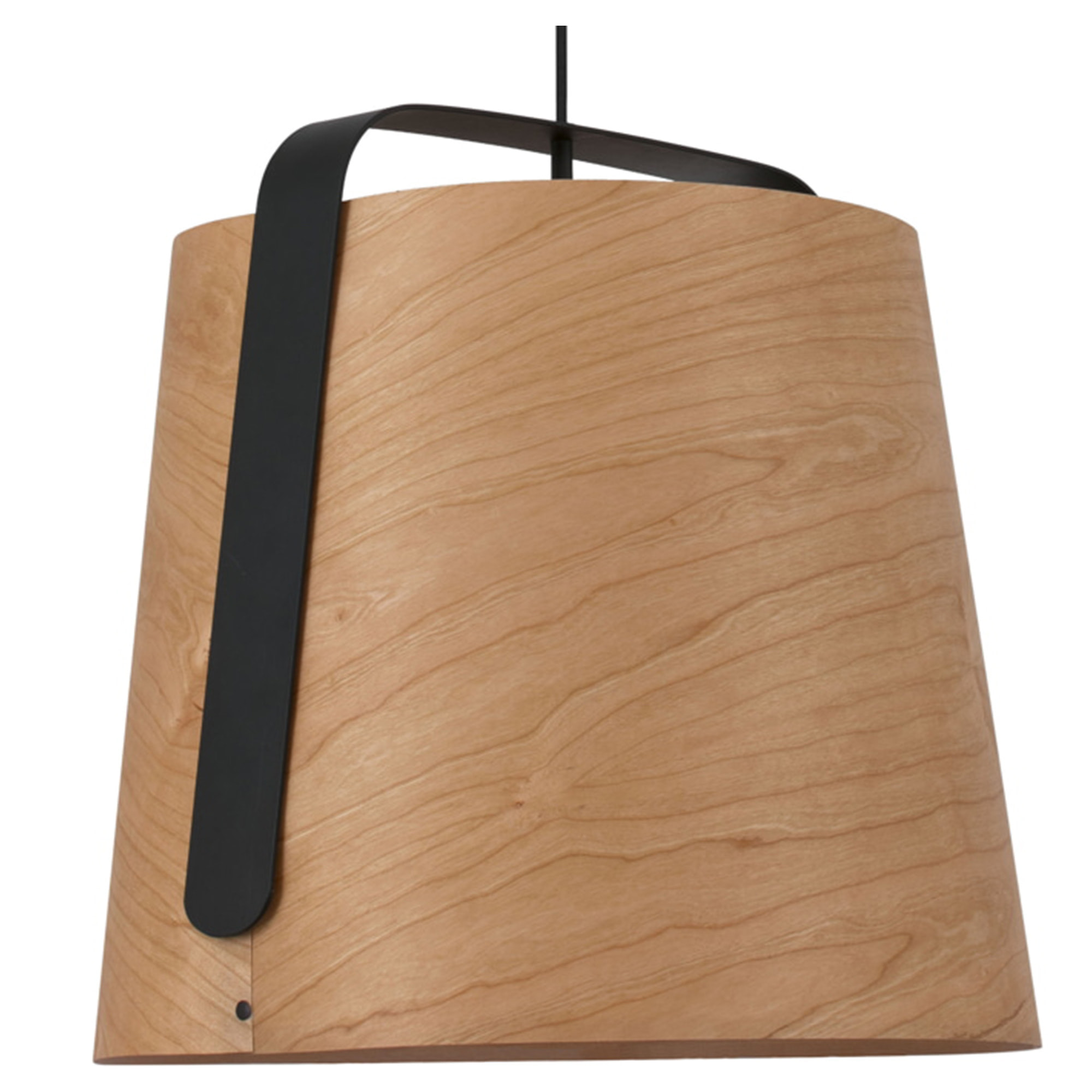 STOOD Lampada sospensione nera et legno