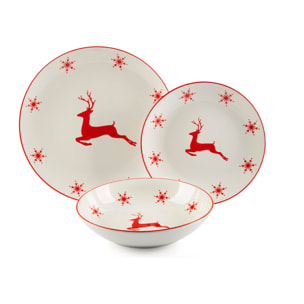 Servizio Tavola 18 pezzi Excelsa - Nordic Christmas, Porcellana Bianco