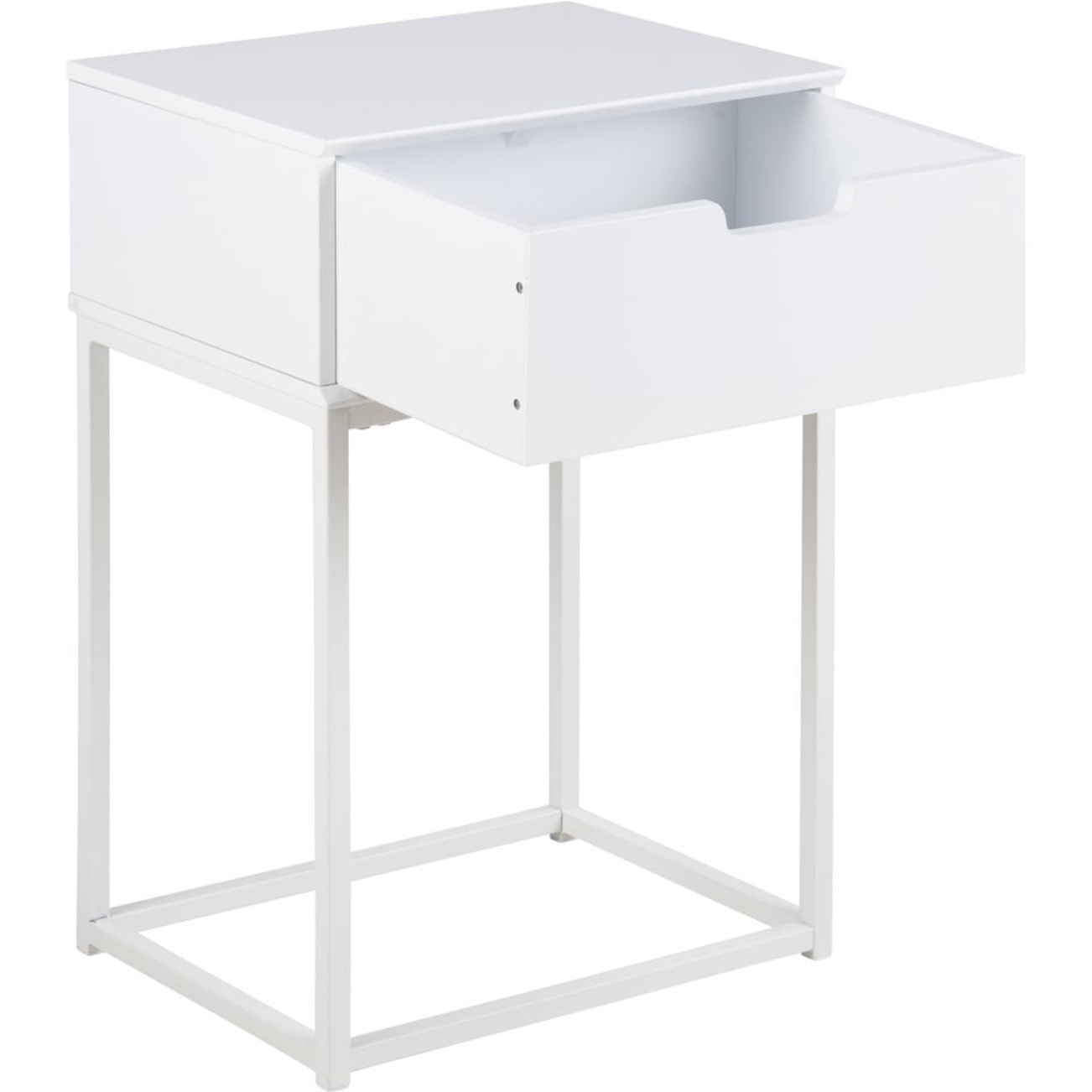 Table de chevet blanc tiroir PUNE