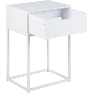 Table de chevet blanc tiroir PUNE