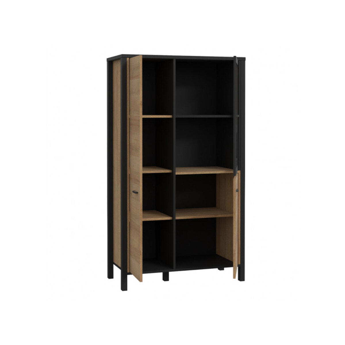 Vitrine 3 portes en bois effet chêne - MIAMI