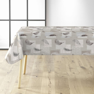Sous-nappe protectrice imprimée plumes - Gris
