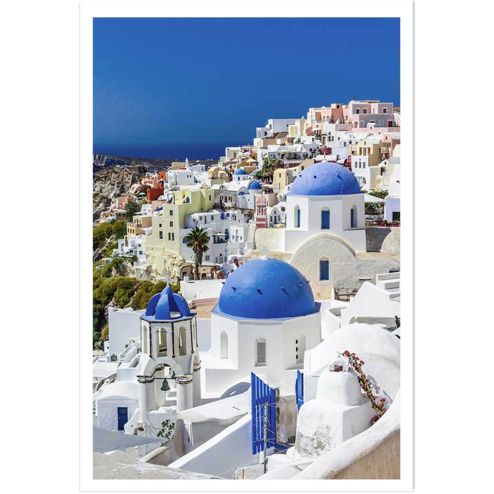 Poster dôme bleu sur les cyclades Affiche seule