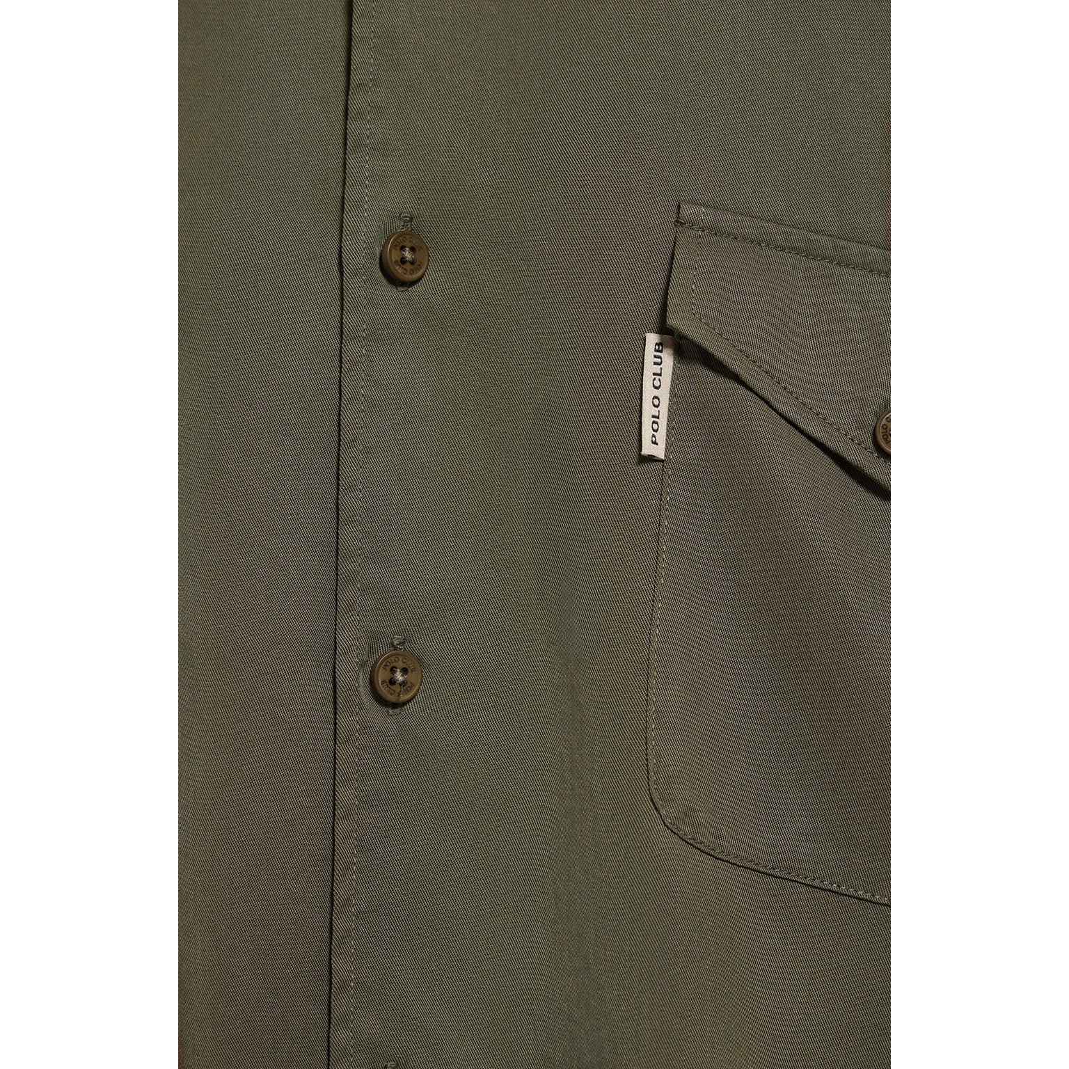 Camisa Franklin color caqui con bolsillos regular fit