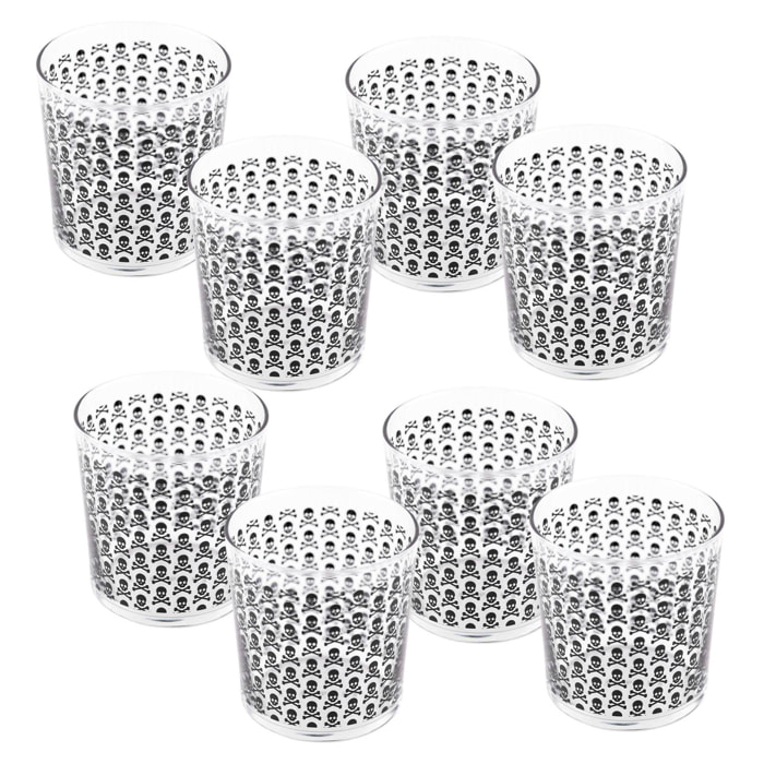 Set de 8 vasos de agua calavera 35cl scalpers home