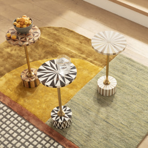 Table d'appoint Domero Star marron et blanche Kare Design