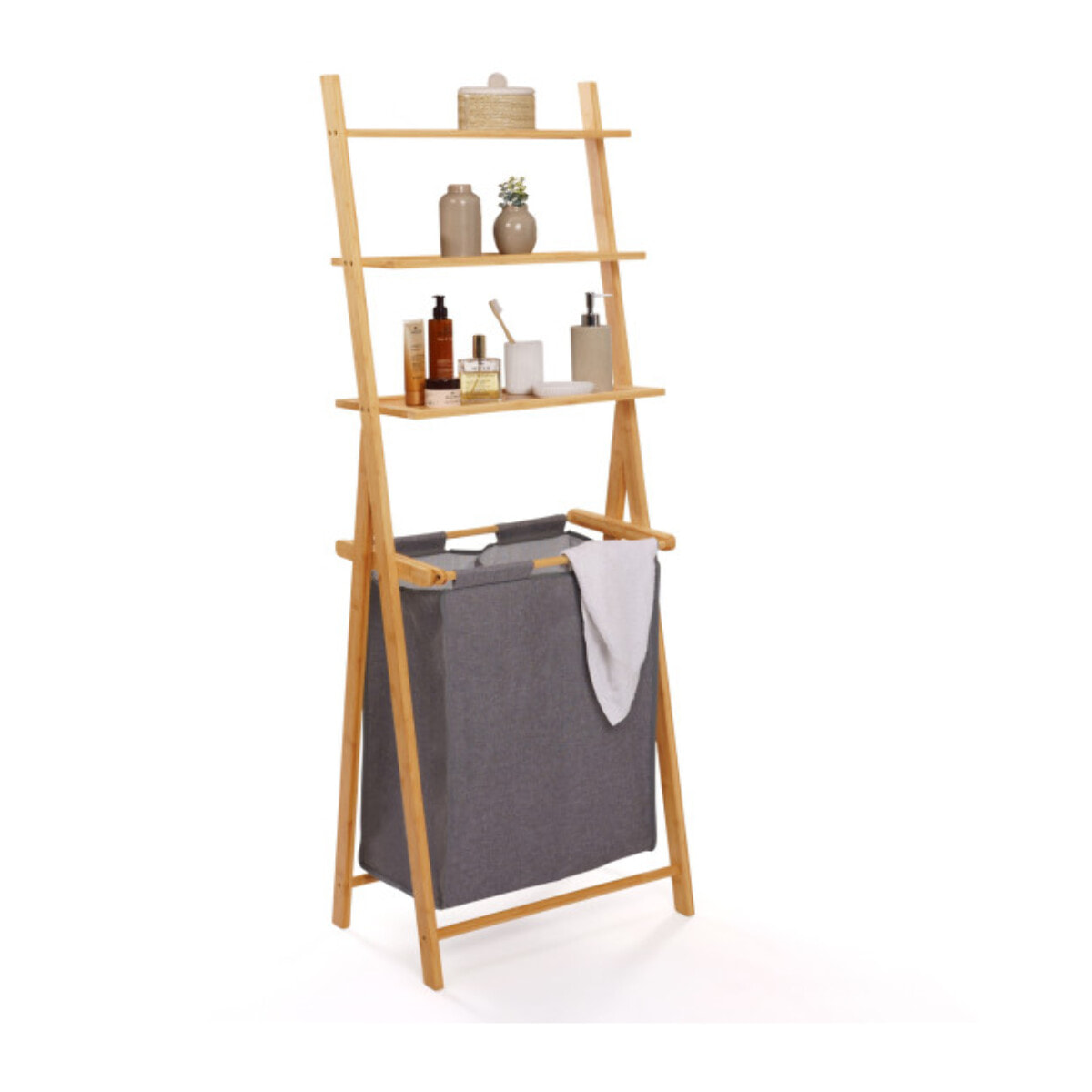 Panier à linge Maya 2 compartiments et 3 étagères