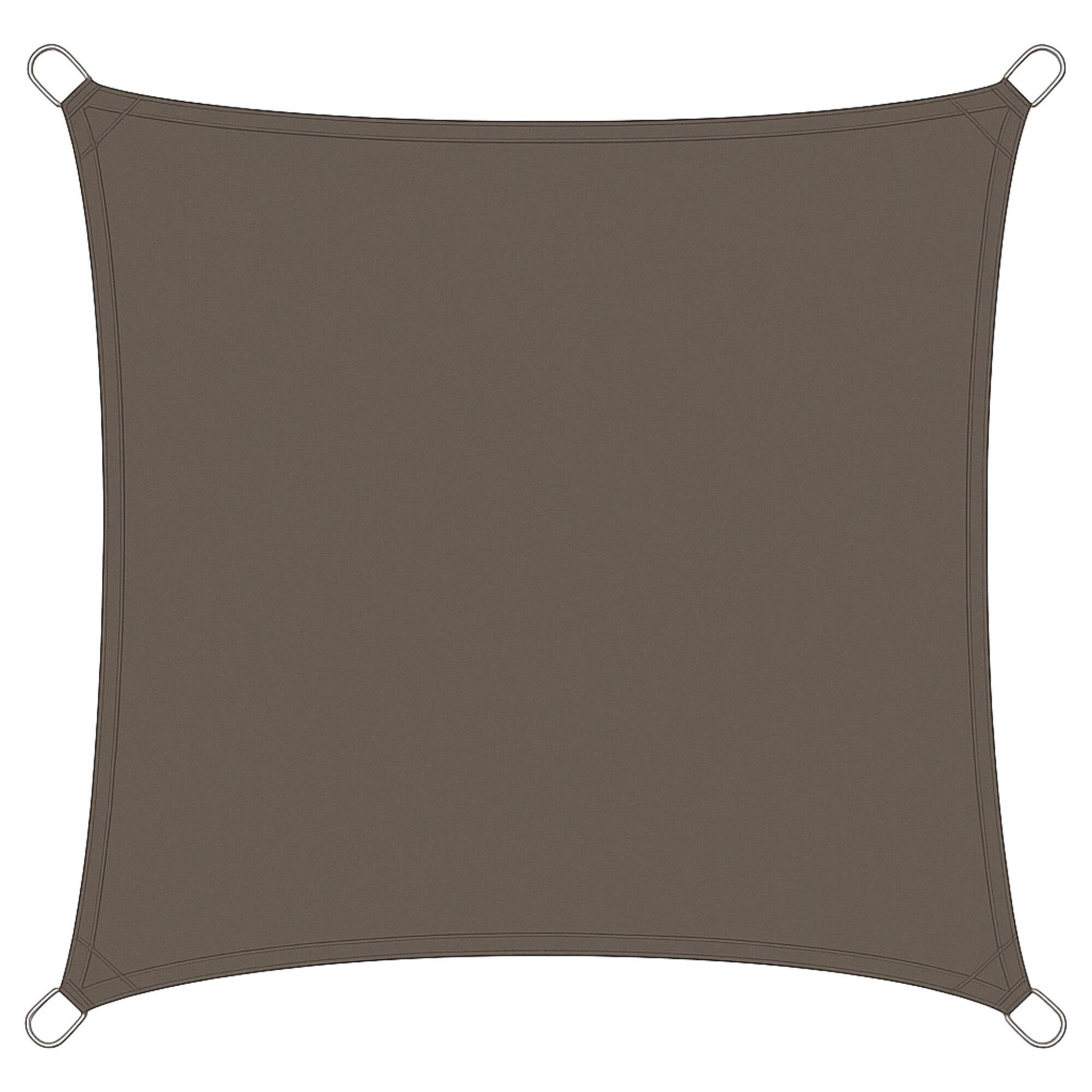 Well Home Paño de Sombra Cuadrado 30x30cm en Poliéster Topo con UPF 50+ y Ganchos de Metal