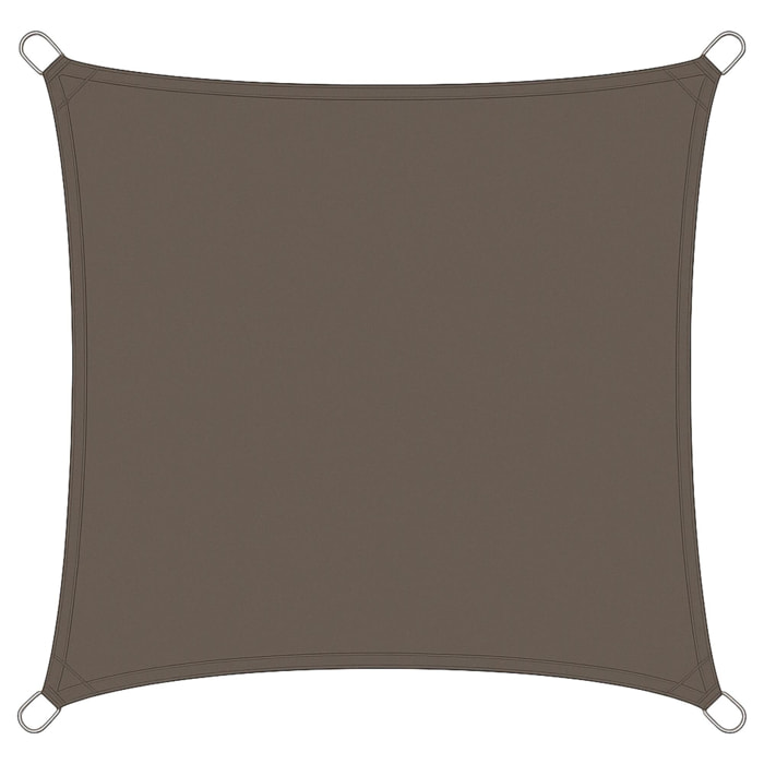 Well Home Paño de Sombra Cuadrado 30x30cm en Poliéster Topo con UPF 50+ y Ganchos de Metal