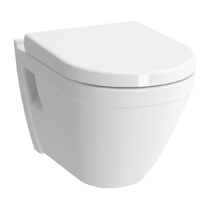 Pack WC Bâti Duofix + Cuvette suspendue Vitra S50 avec bride + Abattant soft close + Plaque blanche