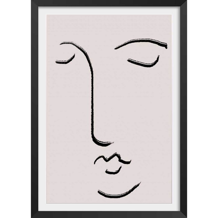 Affiche Simple Ligne No1 Affiche + cadre en bois - Noir