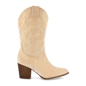 Bota Campera con Tacon y Grabado en Caña